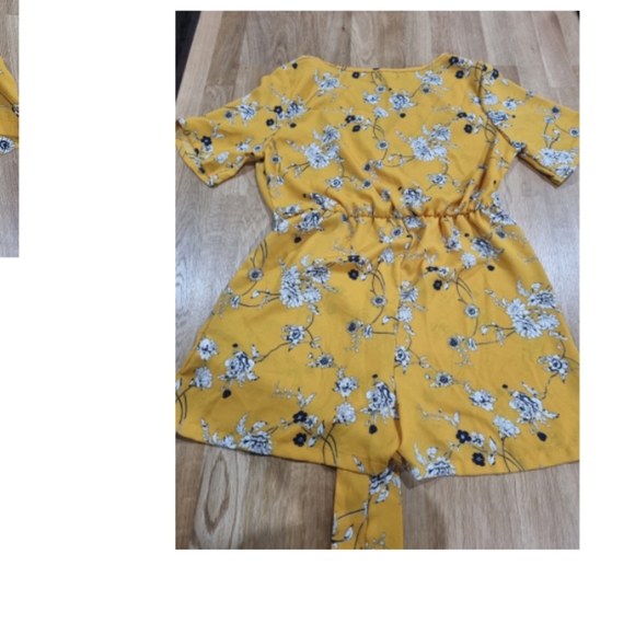 Boohoo size 12 mustard yellow floral jumpsuit - Picture 6 of 6